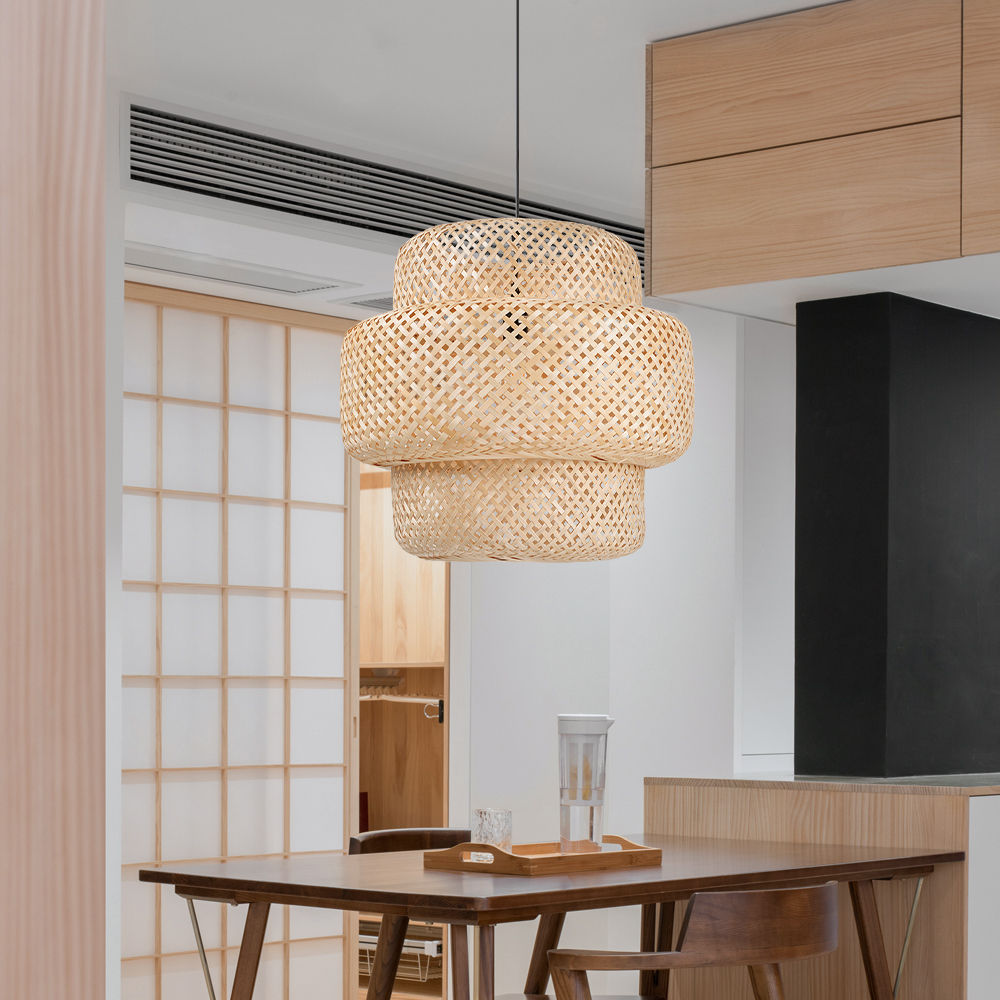 Handmade Sophisticated Bamboo Pendant Lamp Coastal Interior Decor Lighting