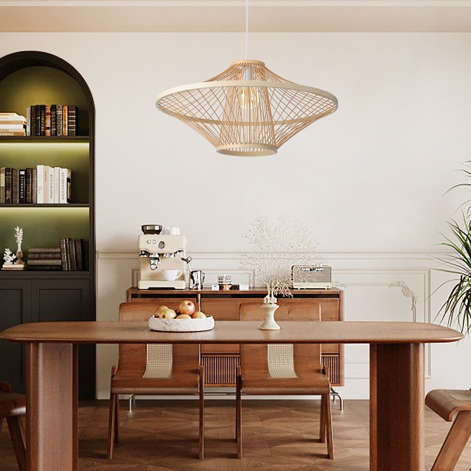 Japanese-style living room bamboo hanging lamp decor restaurant aisle wicker pendant light fixtures