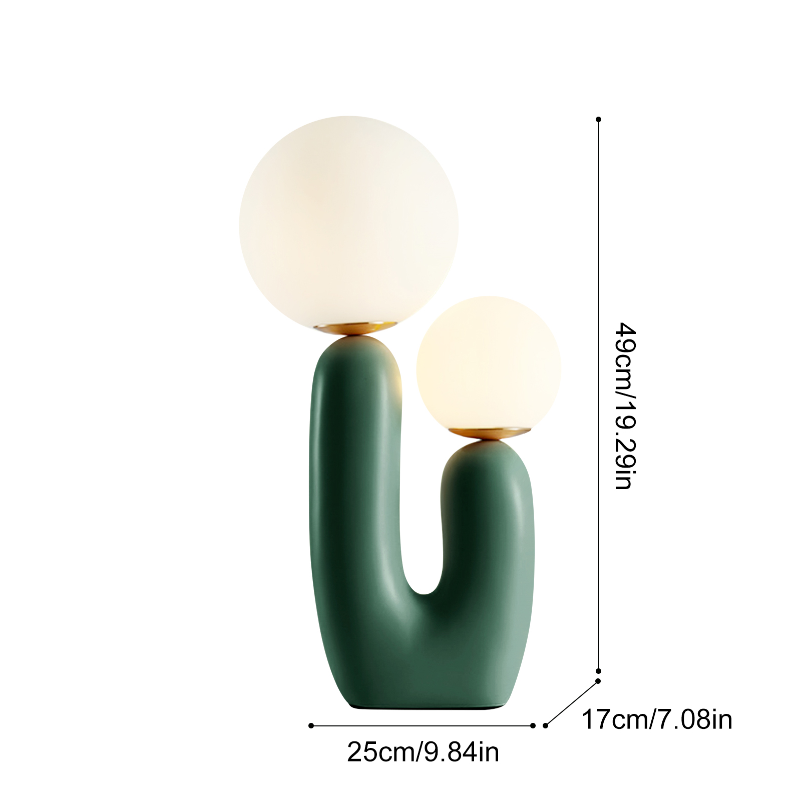 Nordic Green Table Lamp Danish Resin Bedside Lamp for Bedroom