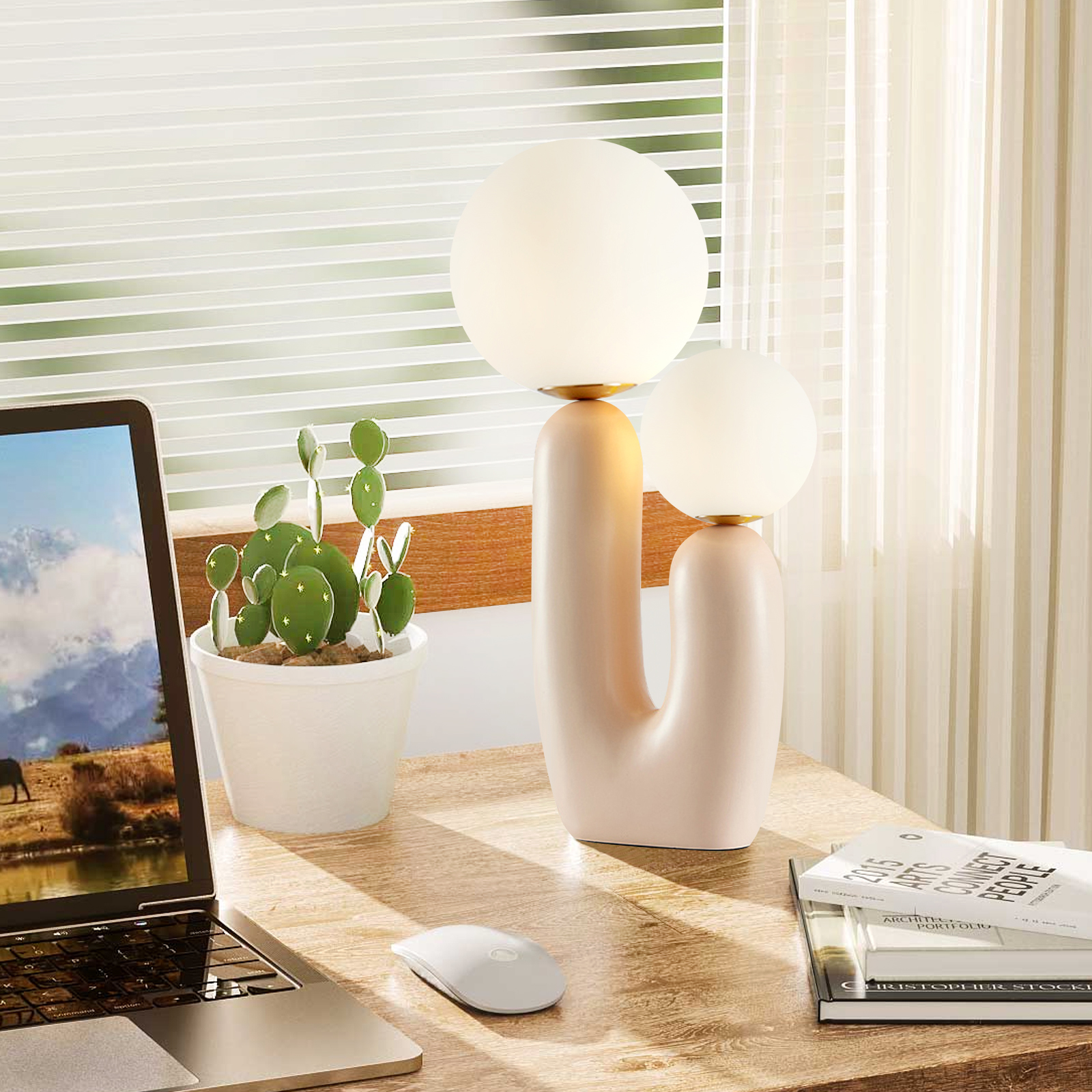 Nordic Green Table Lamp Danish Resin Bedside Lamp for Bedroom