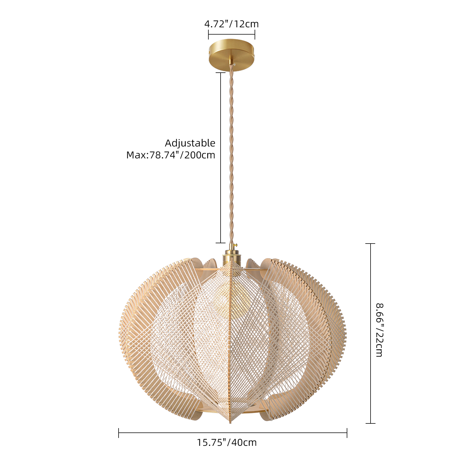 Mid-Century Scandinavian Wood Pendant Light Modern Hanging Lamp