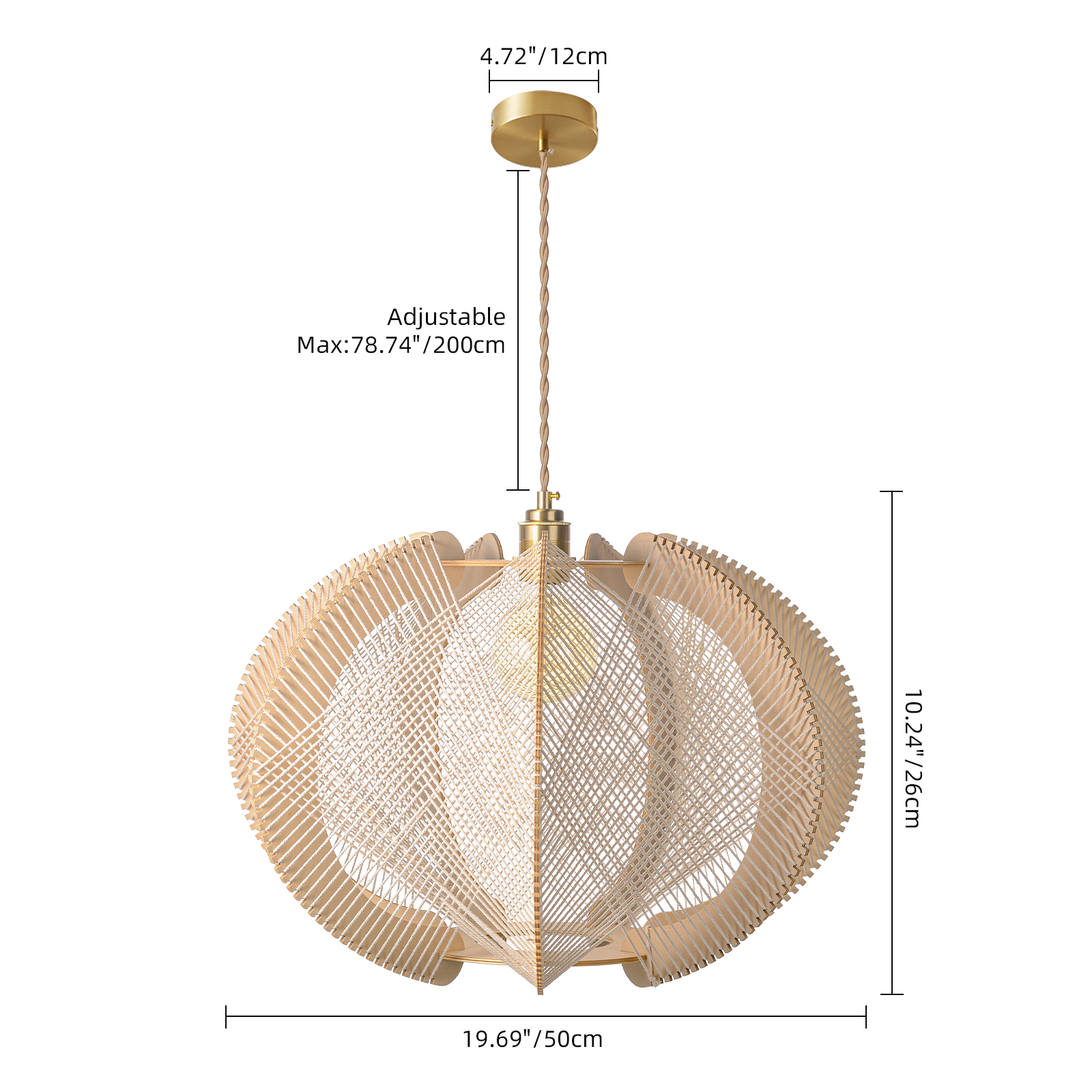 Mid-Century Scandinavian Wood Pendant Light Modern Hanging Lamp
