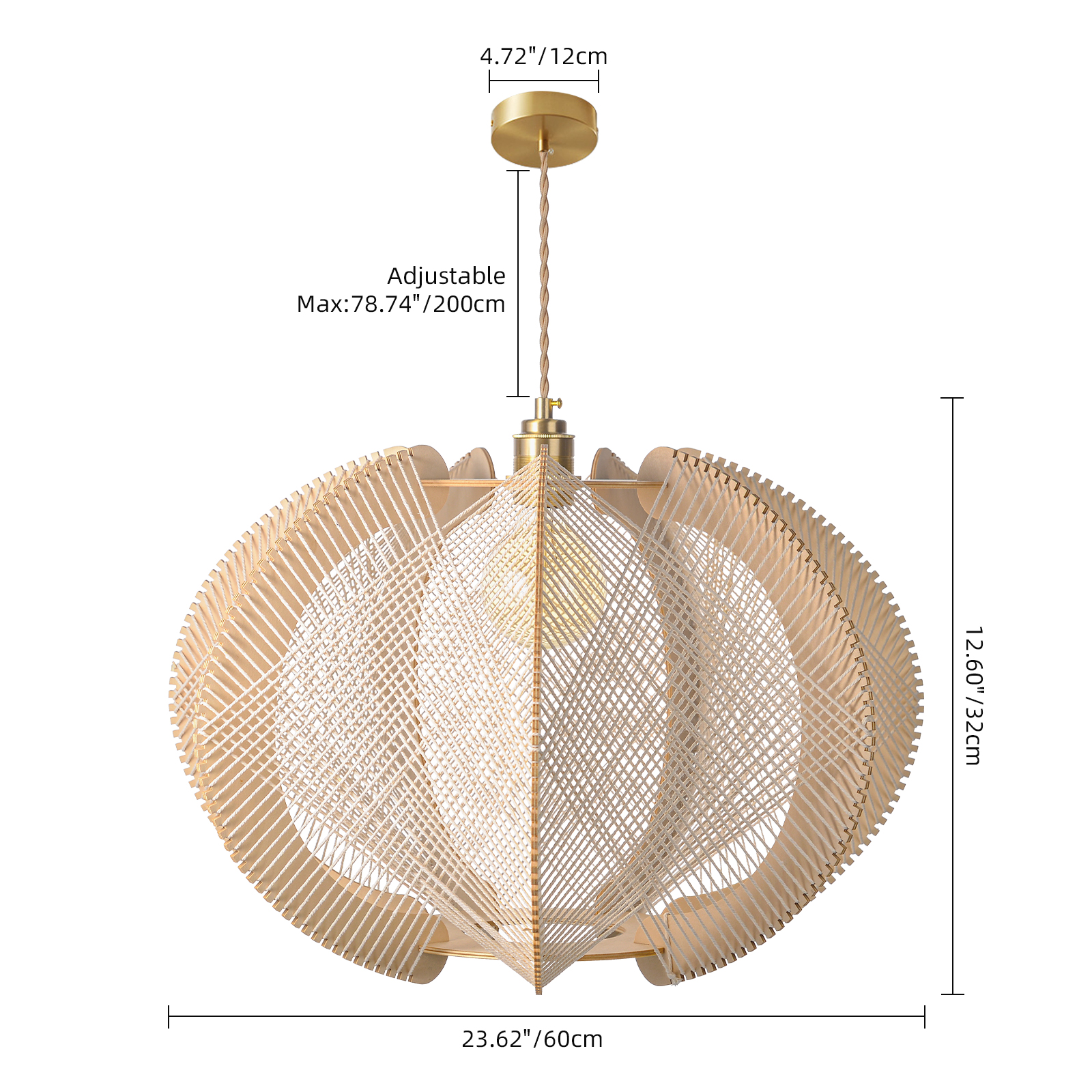 Mid-Century Scandinavian Wood Pendant Light Modern Hanging Lamp