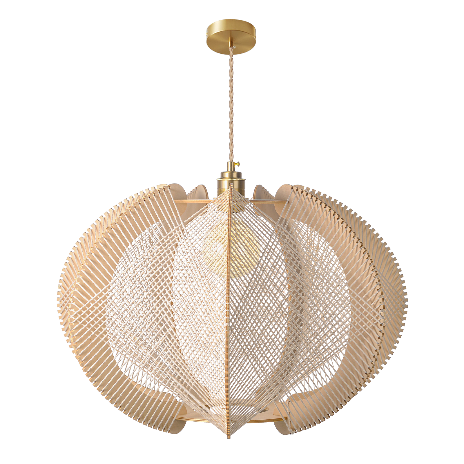 Mid-Century Scandinavian Wood Pendant Light Modern Hanging Lamp
