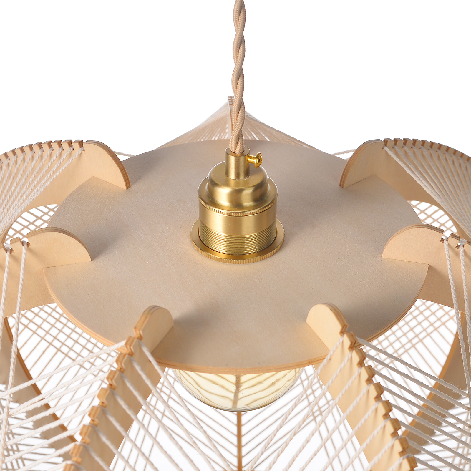 Mid-Century Scandinavian Wood Pendant Light Modern Hanging Lamp
