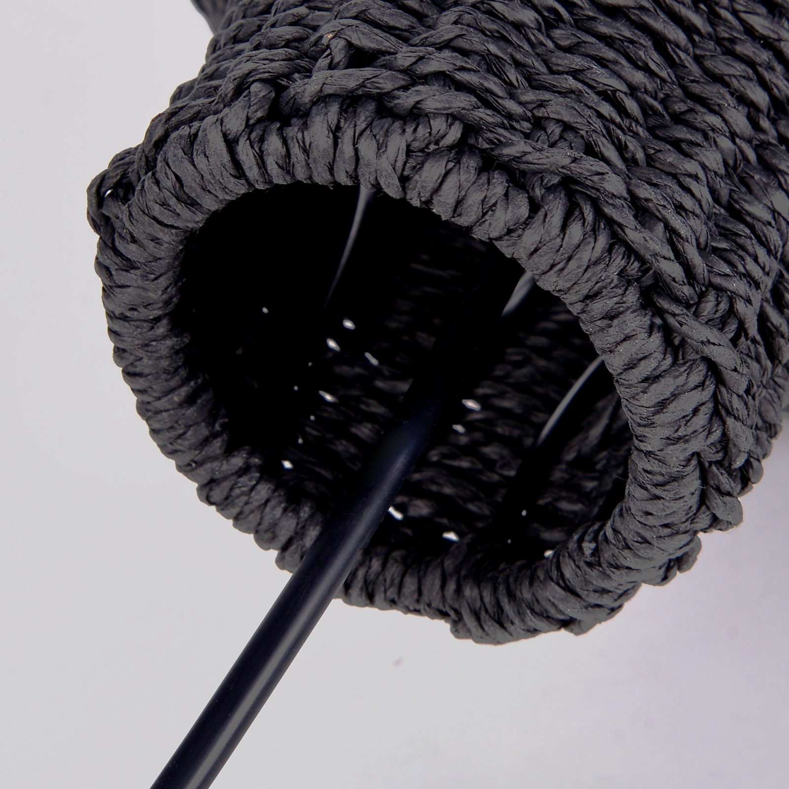 Southeast Asian Style Woven Seaweed Pendant Lamp With Retro Lampshade