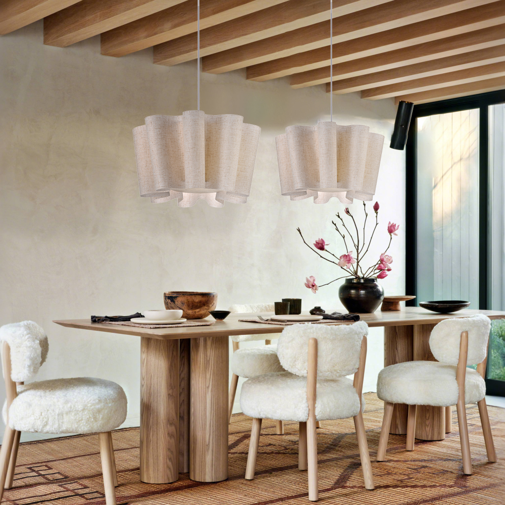 Mid-Century Living Room Fabric Pendant Light Japanese Retro Designer Lamp