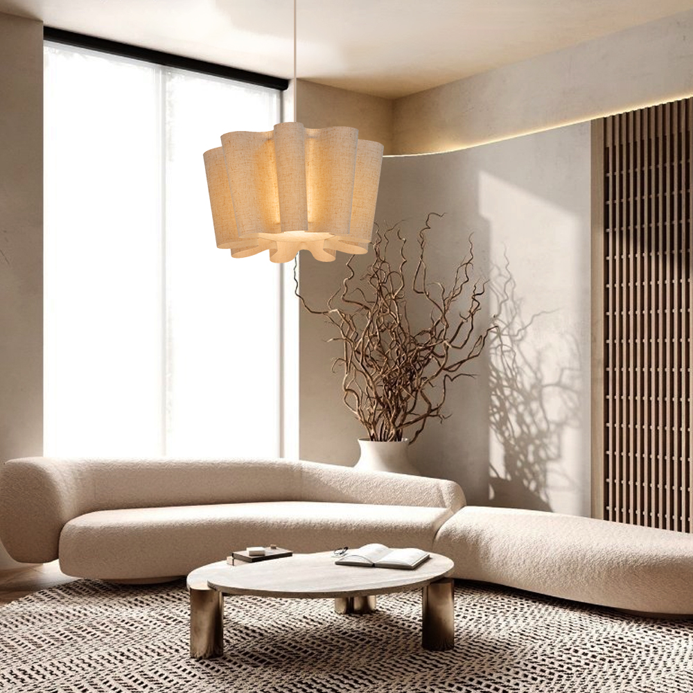 Japanese Retro Artistic Fabric Chandelier Wabi-sabi Home decor Pendant Light
