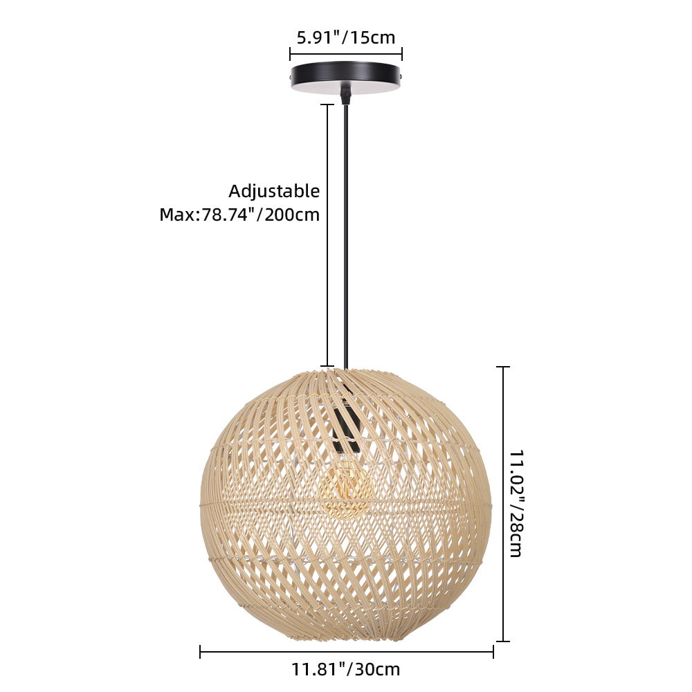 Southeast Asian Style Handmade Rattan Water-Pattern Shade Chandelier