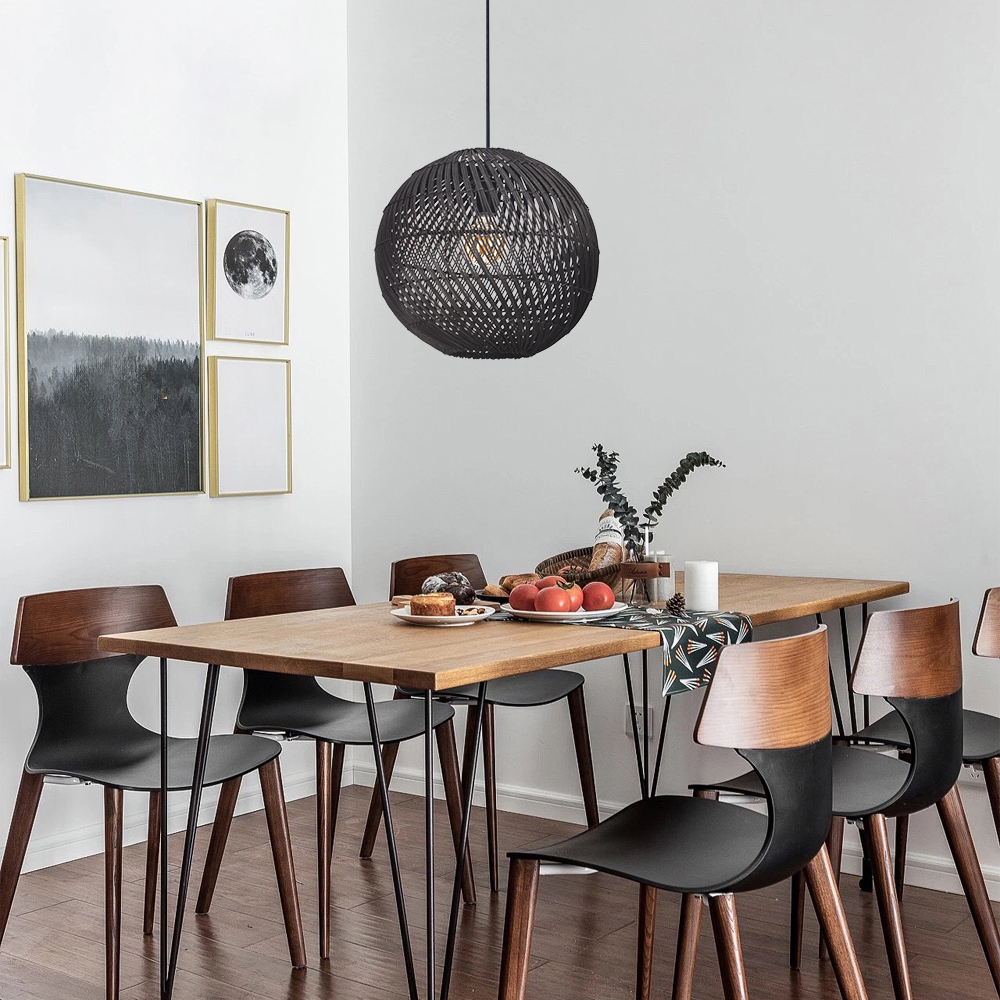 Southeast Asian Style Handmade Rattan Water-Pattern Shade Pendant Light