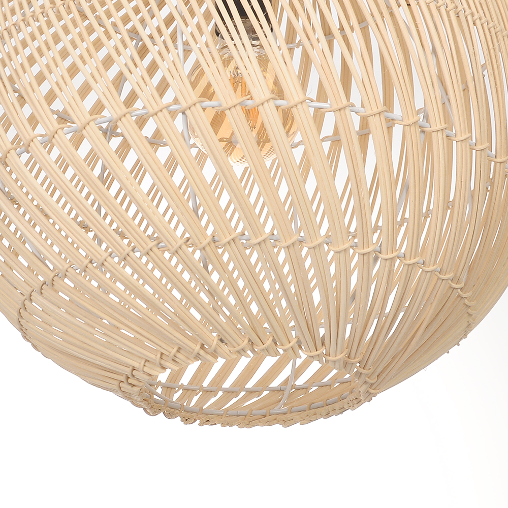 Southeast Asian Style Handmade Rattan Water-Pattern Shade Chandelier