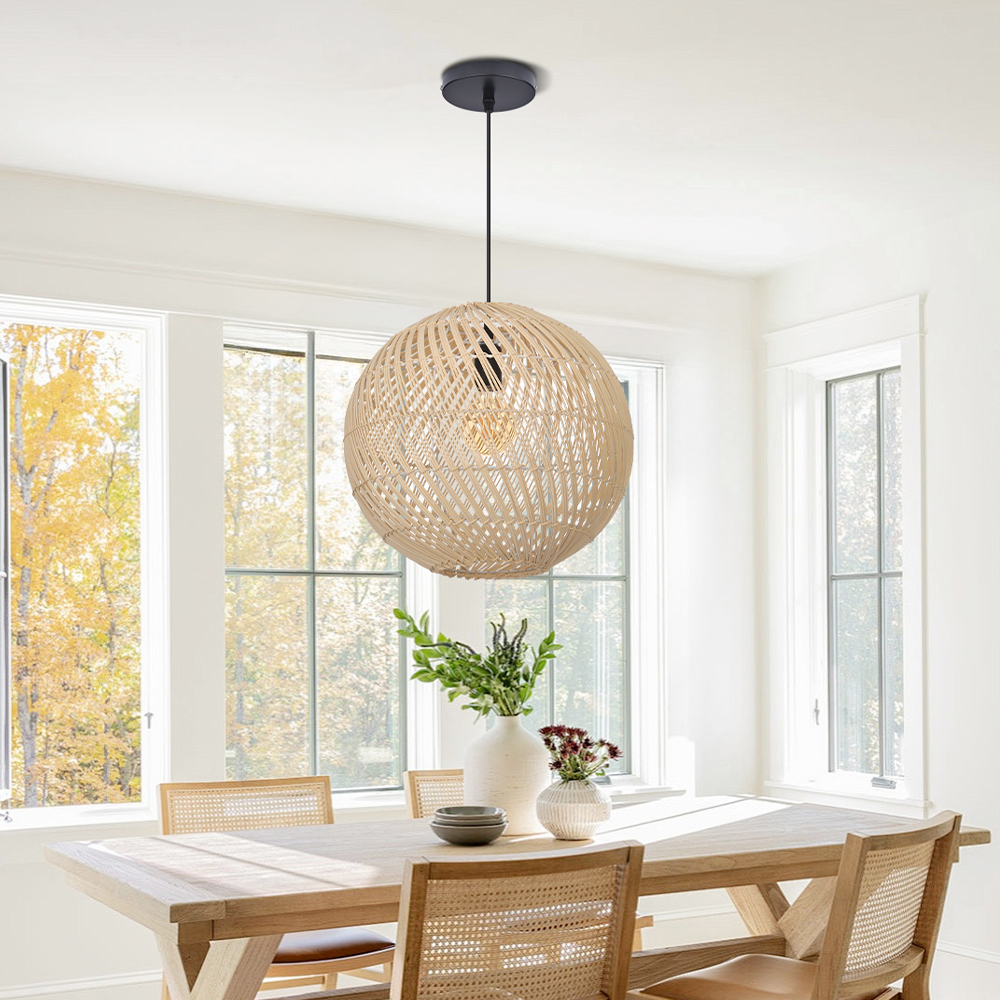 Southeast Asian Style Handmade Rattan Water-Pattern Shade Chandelier