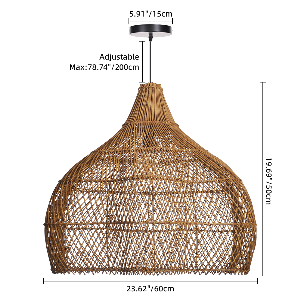 Southeast Asian Oversize Restaurant Chandelier Scandinavian Rattan Hanging Light