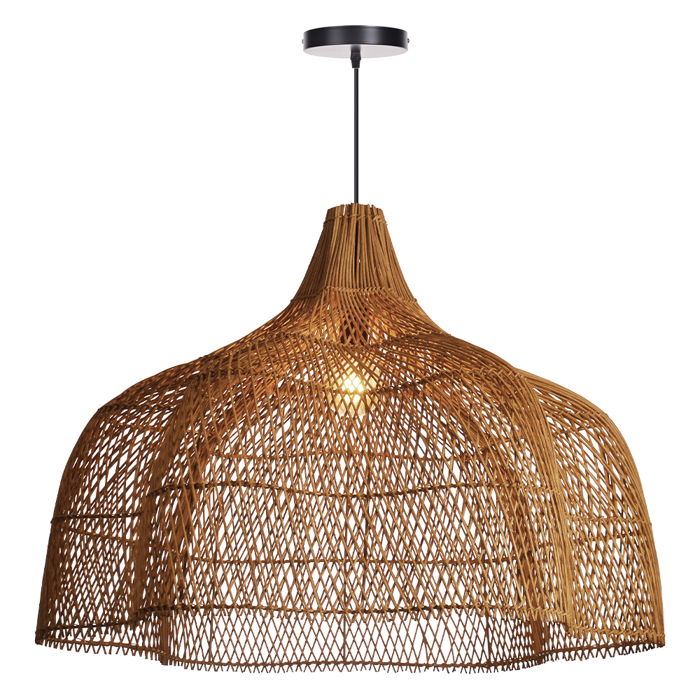 Southeast Asian Oversize Restaurant Chandelier Scandinavian Rattan Hanging Light
