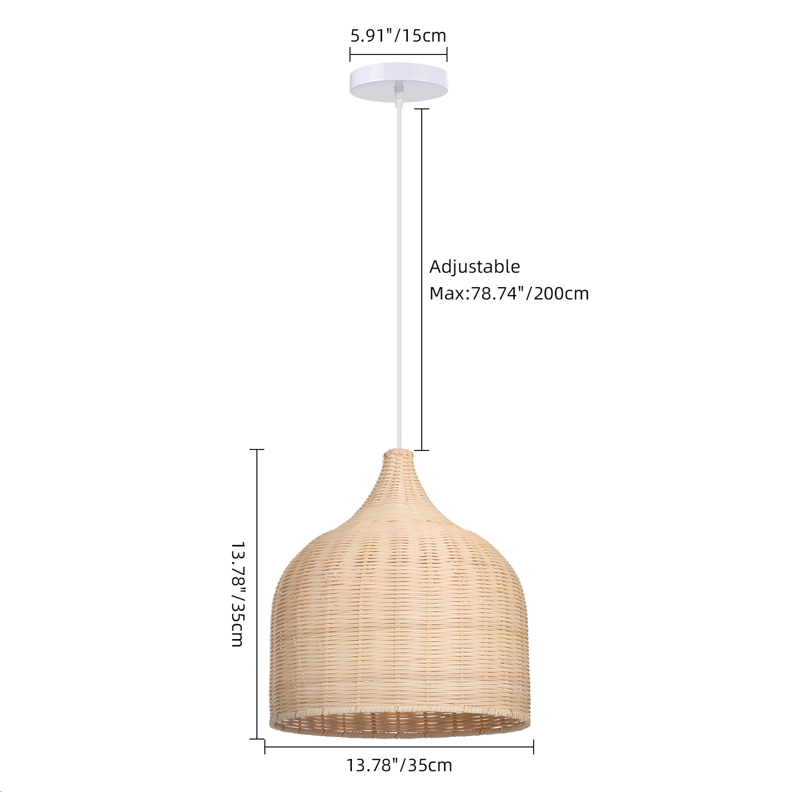 Japanese-style Southeast Asian Chandelier Creative Bamboo Rattan Lampshade