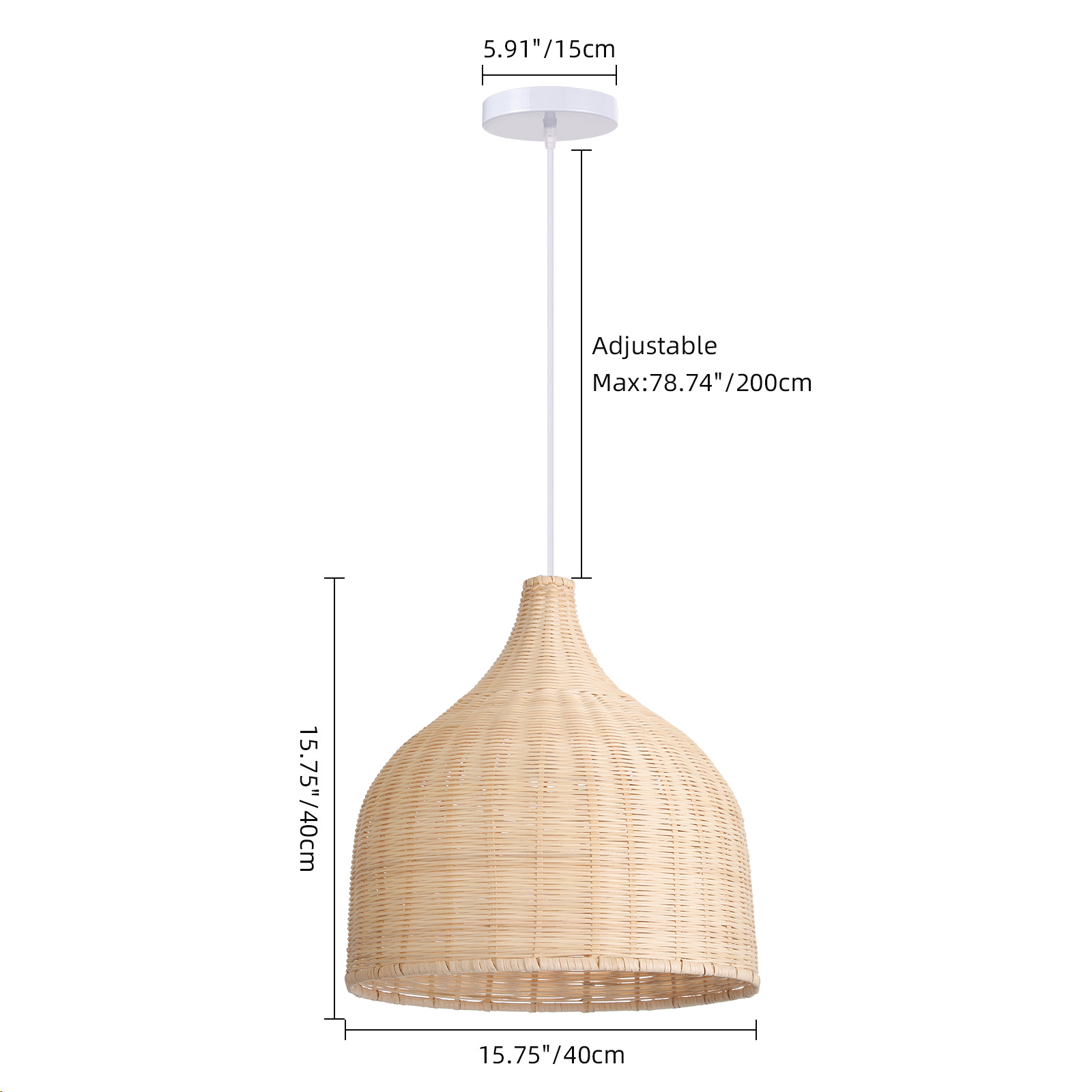 Japanese-style Southeast Asian Chandelier Creative Bamboo Rattan Lampshade