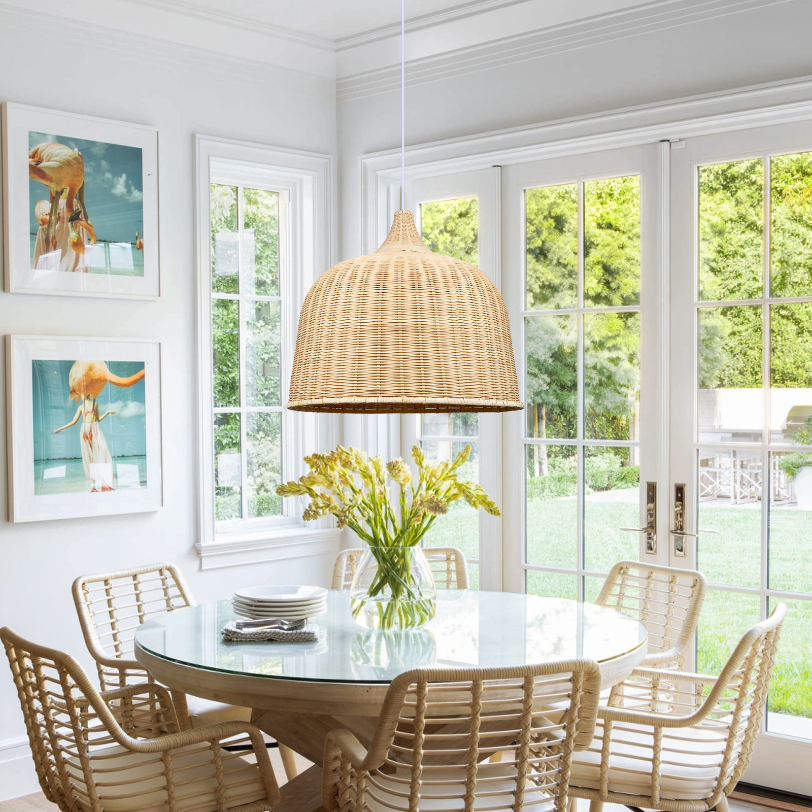 Japanese-style Southeast Asian Chandelier Creative Bamboo Rattan Lampshade