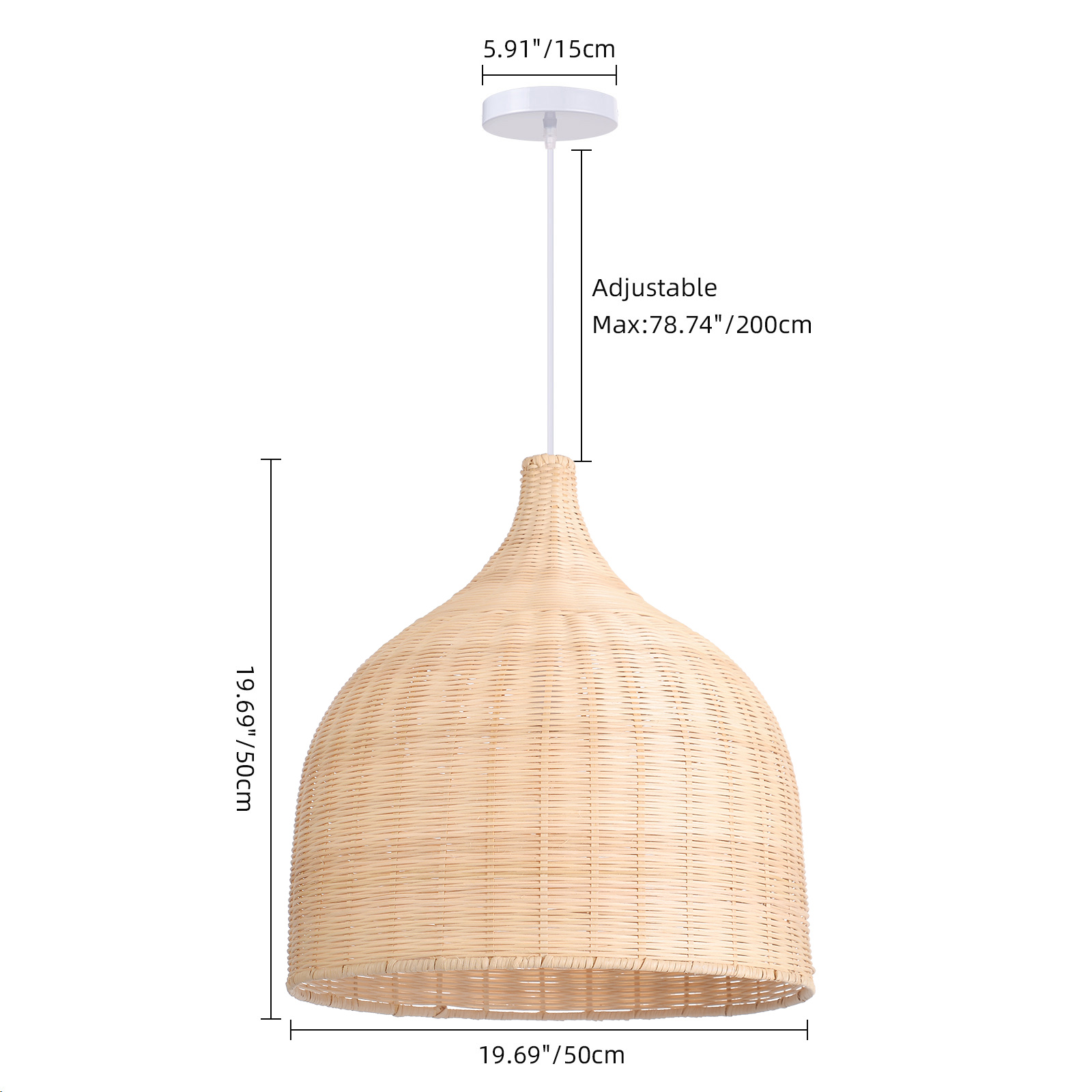 Japanese-style Southeast Asian Chandelier Creative Bamboo Rattan Lampshade
