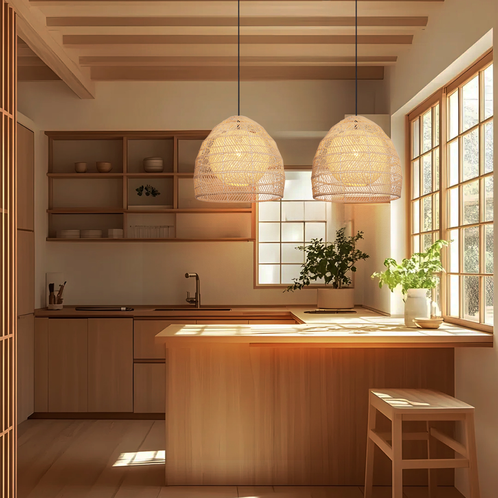 Luminaria Rattan Basket Pendant Light ampshade Simple Basket Rattan Chandelier
