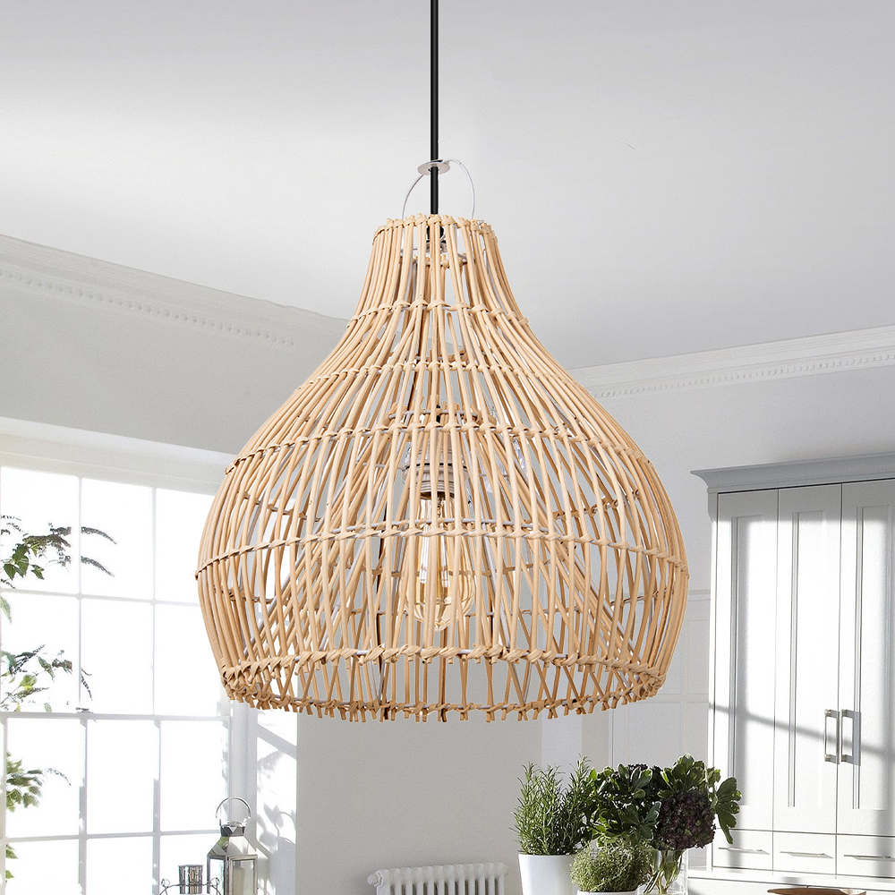 Boho Large Handmade Rattan Pendant Light