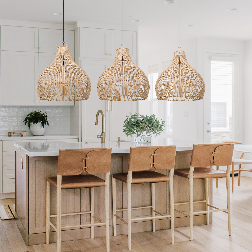 Boho Large Handmade Rattan Pendant Light