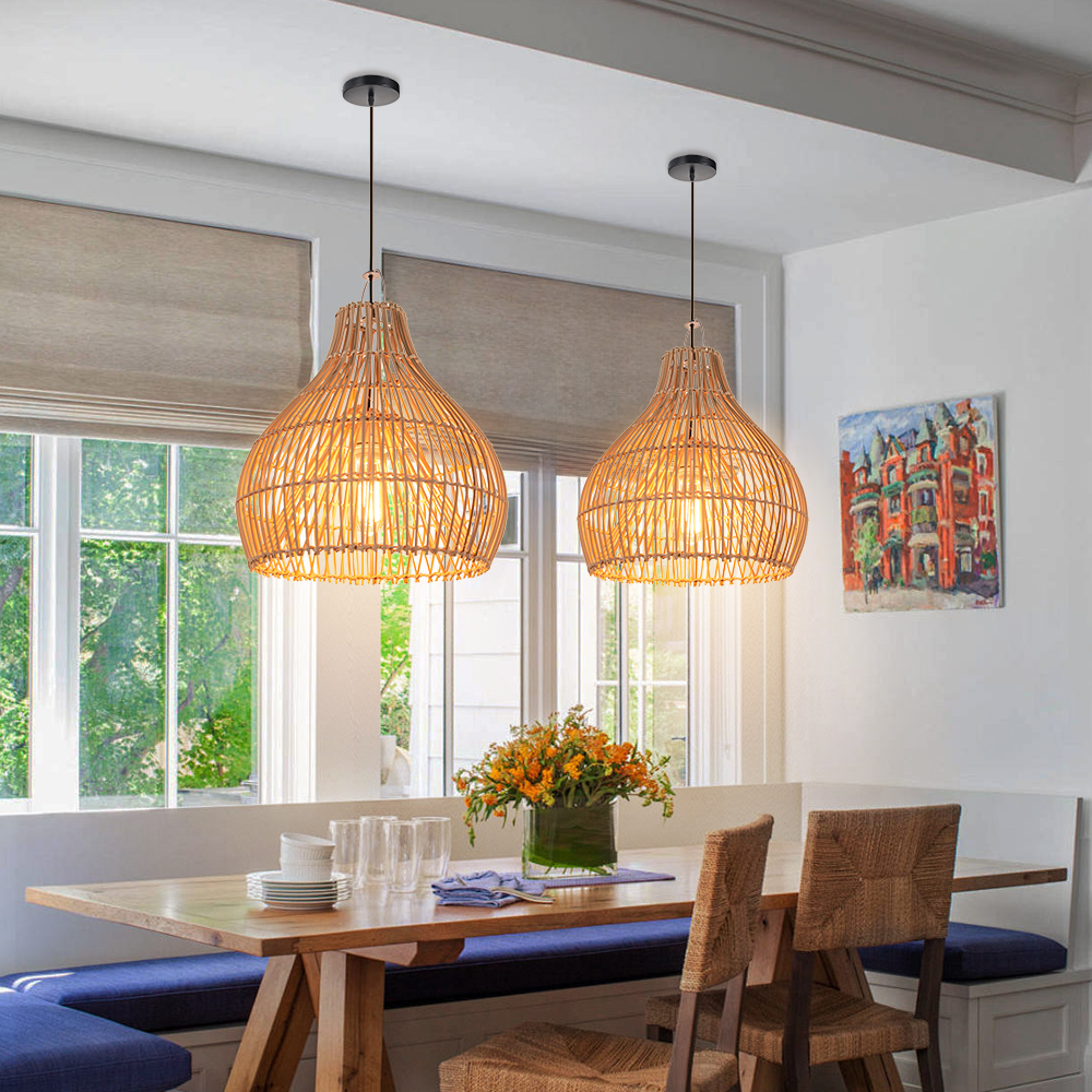 Boho Large Handmade Rattan Pendant Light