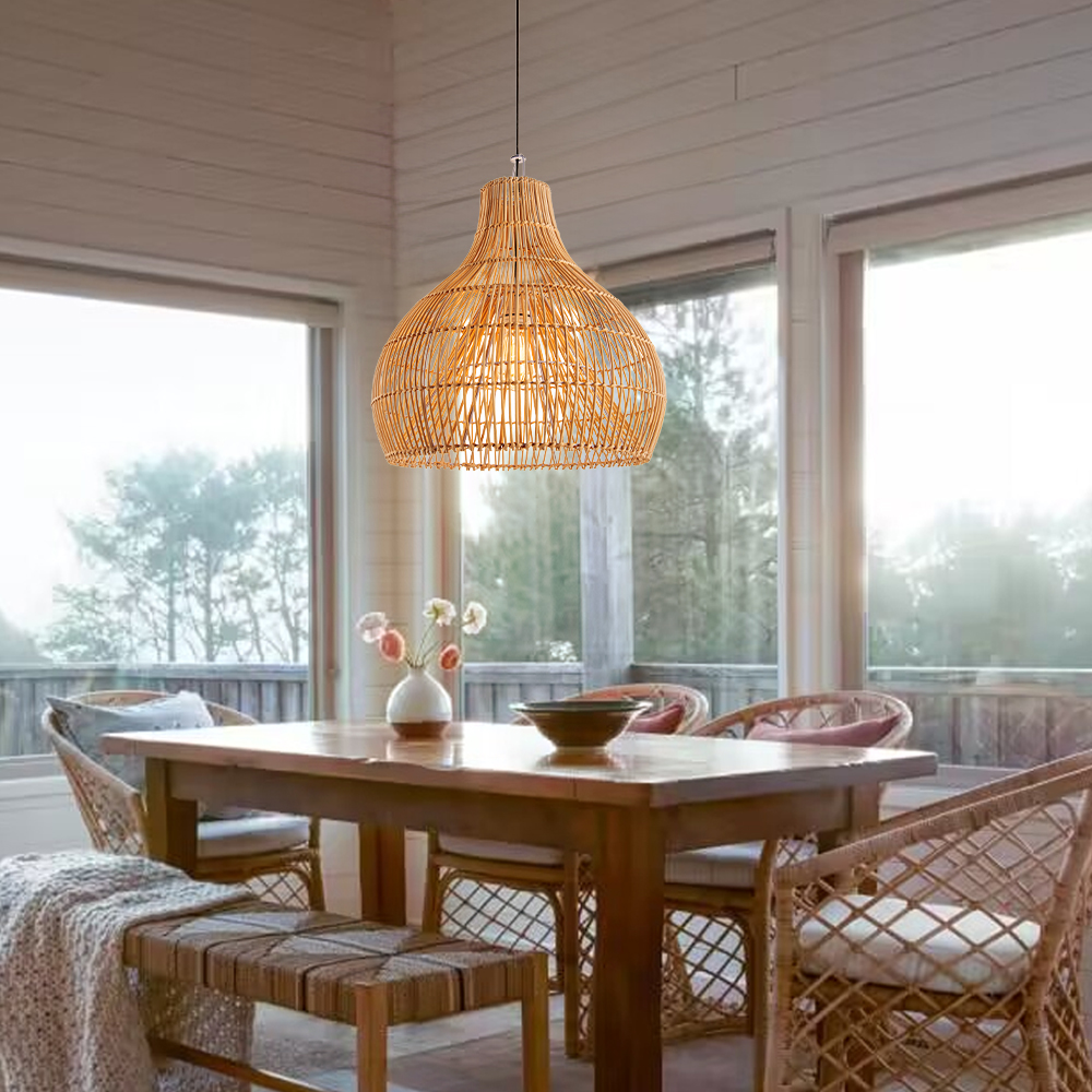 Boho Large Handmade Rattan Pendant Light