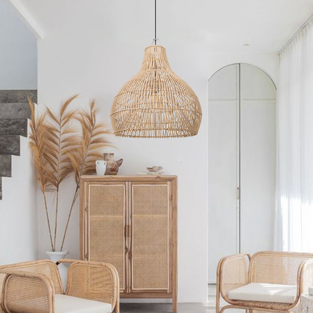 Boho Large Handmade Rattan Pendant Light