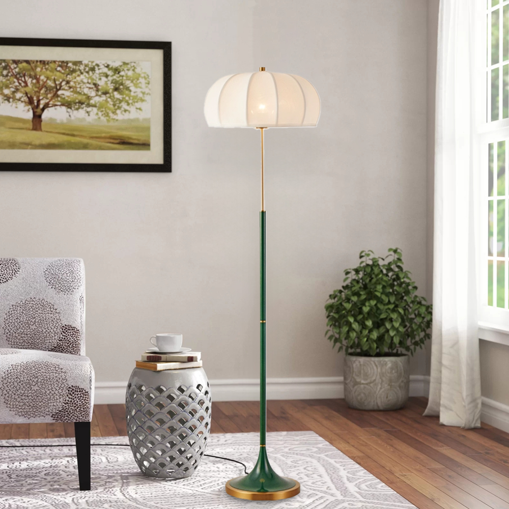 Mid Century Modern Table Lamp With Green and White Base Vintage Floor Lamp