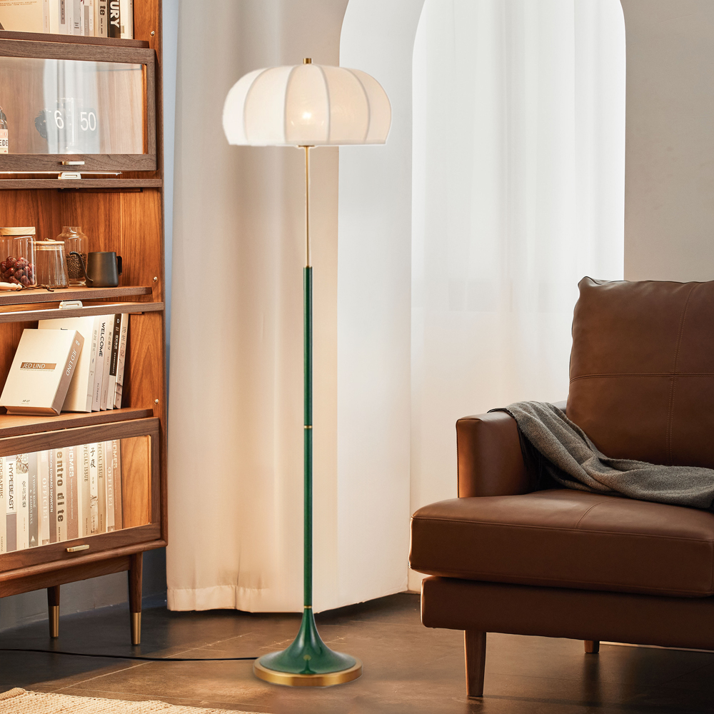 Mid Century Modern Table Lamp With Green and White Base Vintage Floor Lamp