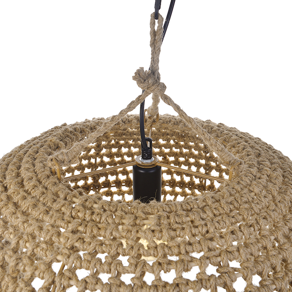 Retro Rattan Pendant Lights Kitchen Island Decor Hemp Rope Woven Lampshade
