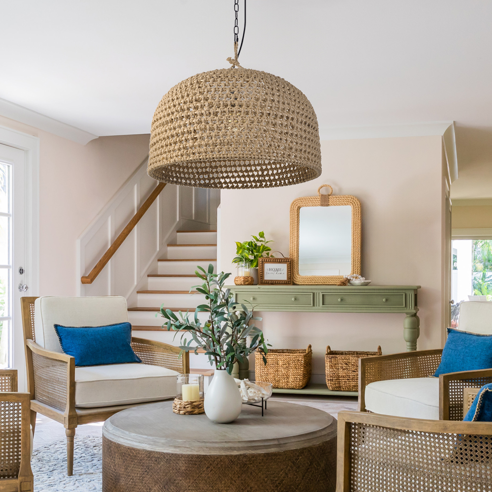 Retro Rattan Pendant Lights Kitchen Island Decor Hemp Rope Woven Lampshade