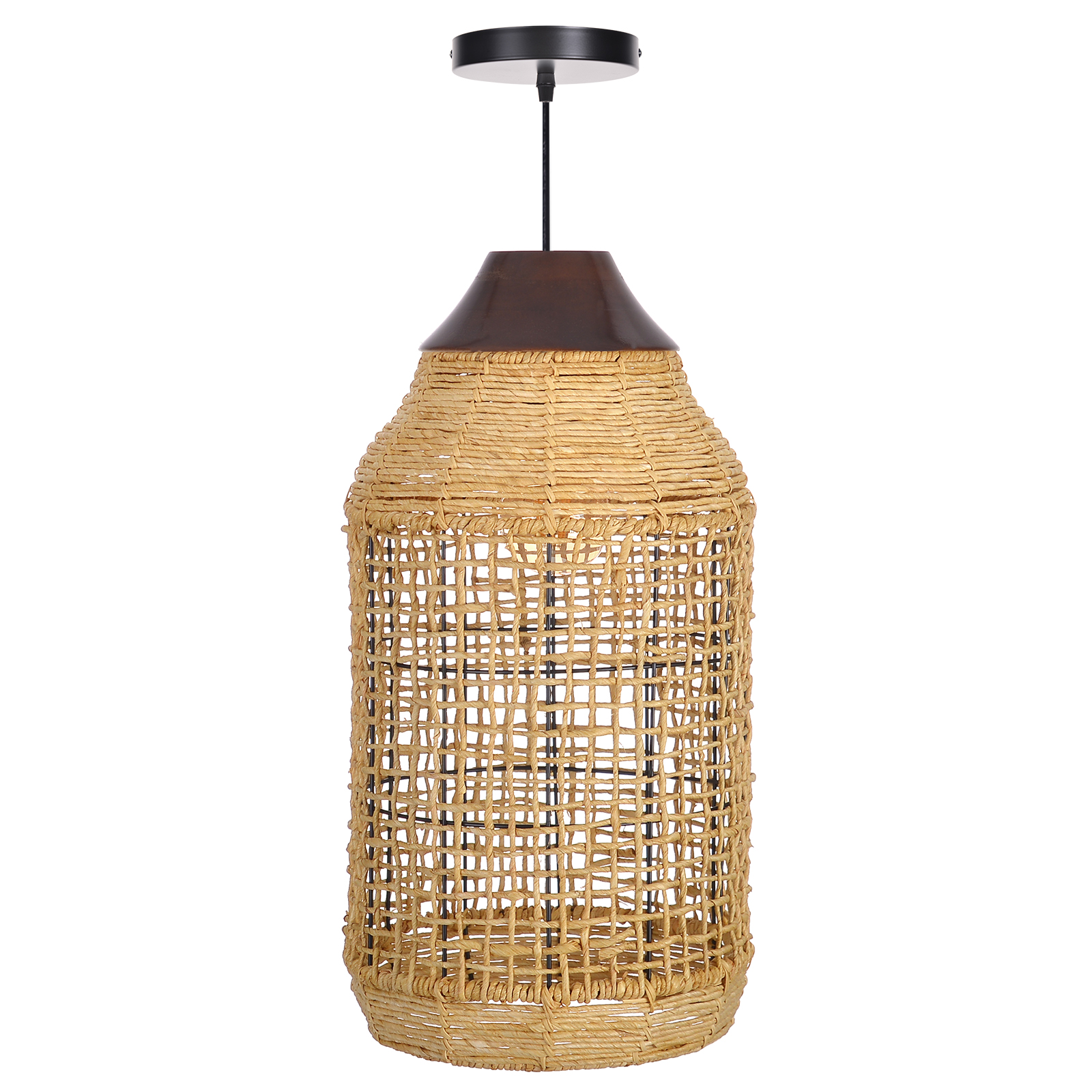 Dining Room Oversize Wabi-sabi Rattan Pendant Lampshade Quality Handwoven Chandelier