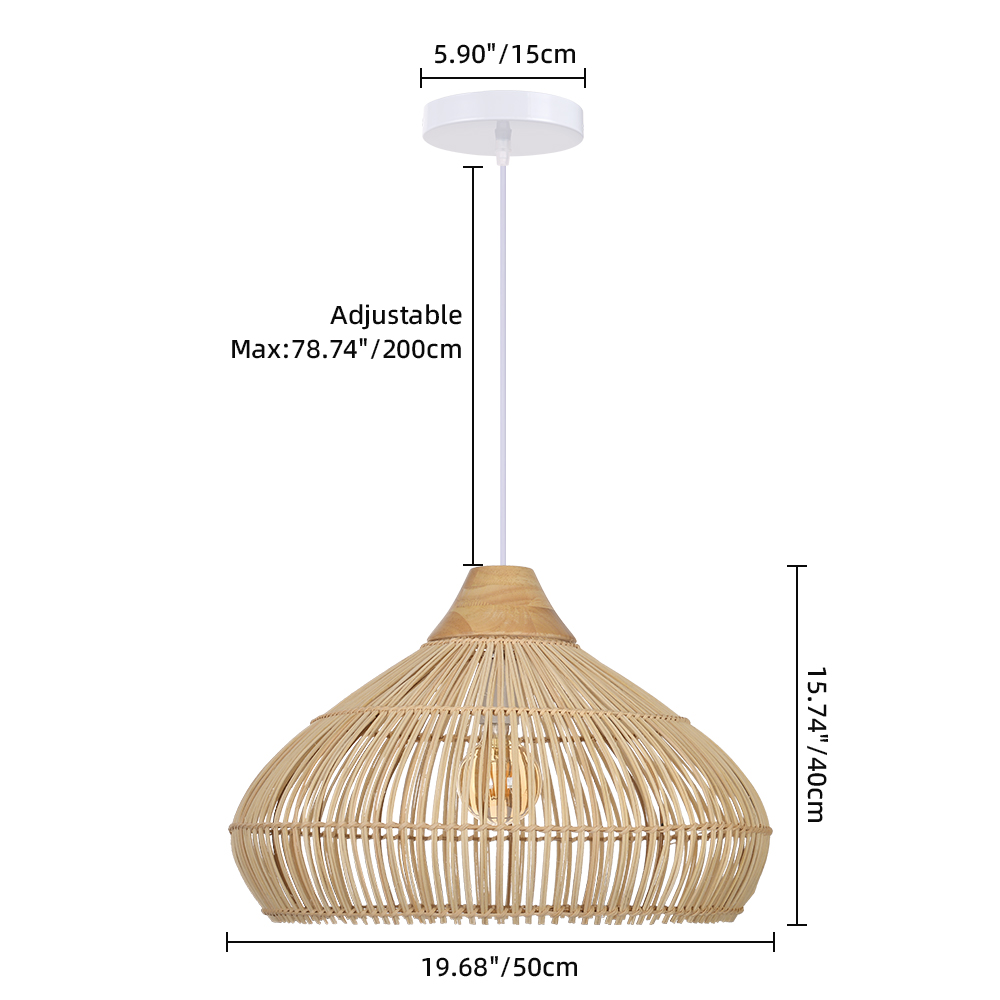 Bohemian Handmade Rattan Pendant Light Dining Room Ceiling Fixture