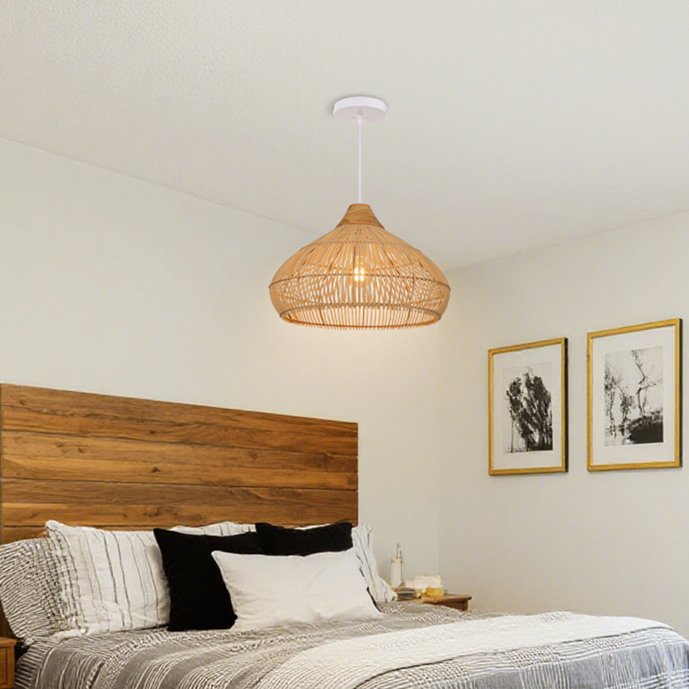 Bohemian Handmade Rattan Pendant Light Dining Room Ceiling Fixture