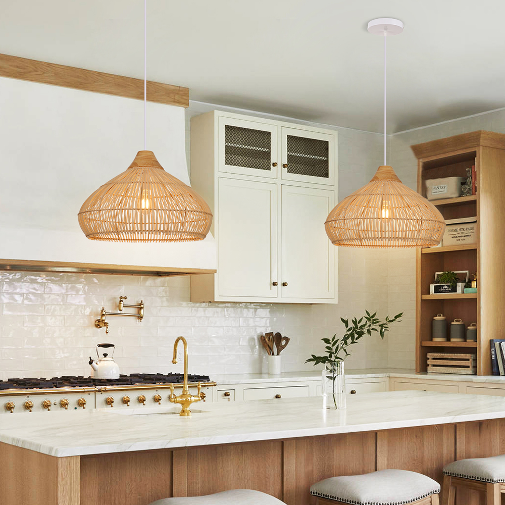 Bohemian Handmade Rattan Pendant Light Dining Room Ceiling Fixture