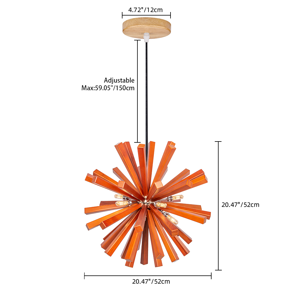 Nordic Creative Solid Wood Flower Shaped Dandelion Pendant