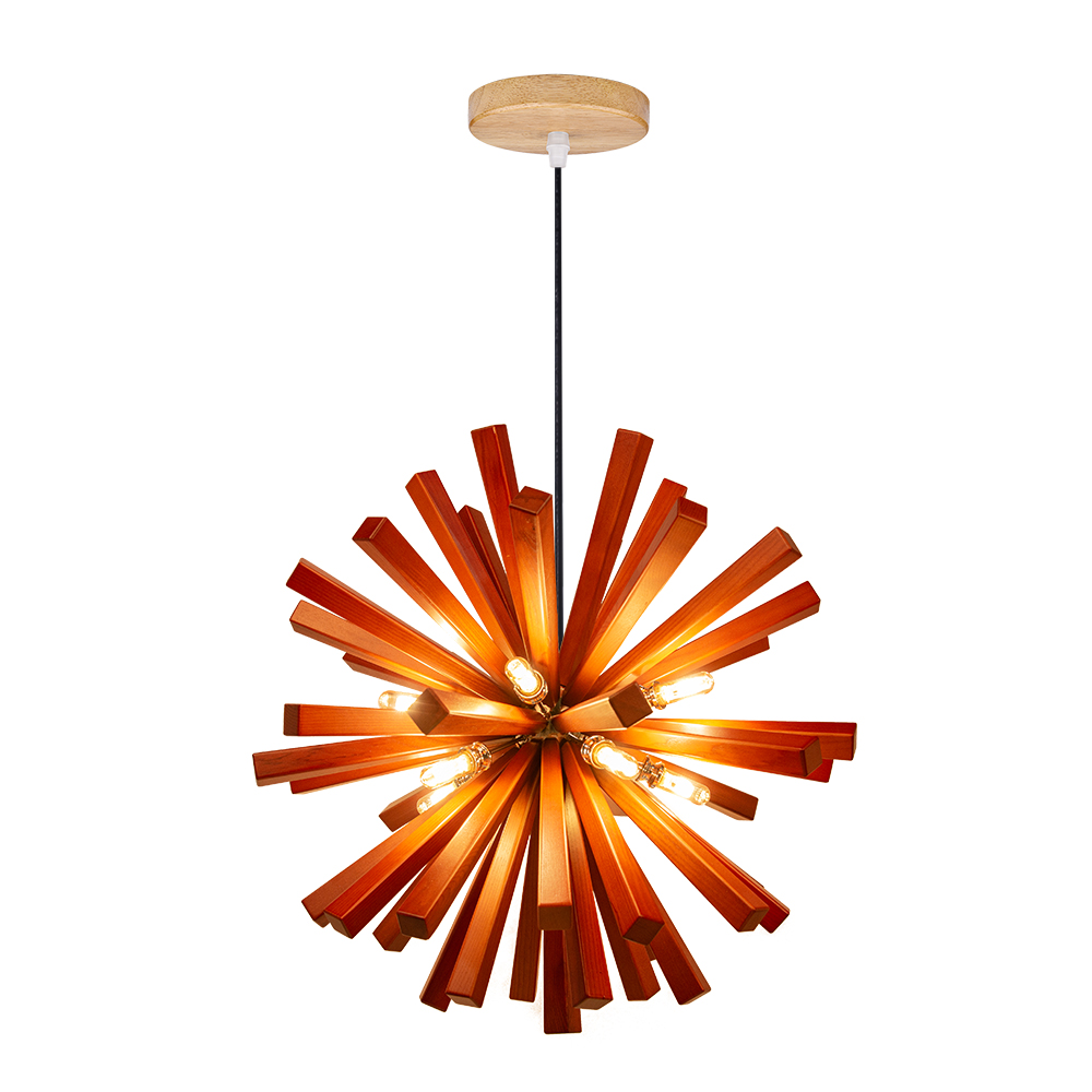 Nordic Creative Solid Wood Flower Shaped Dandelion Pendant Lamp