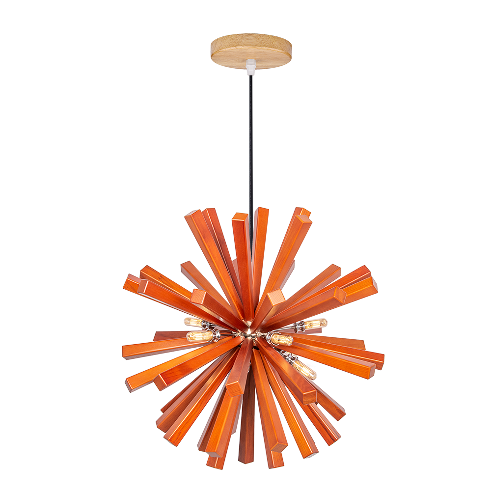 Nordic Creative Solid Wood Flower Shaped Dandelion Pendant Lamp