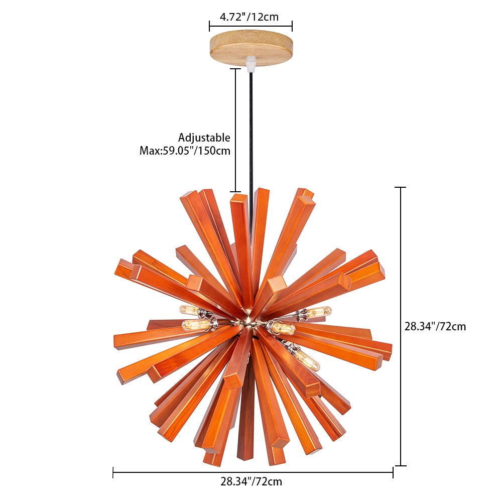 Nordic Creative Solid Wood Flower Shaped Dandelion Pendant