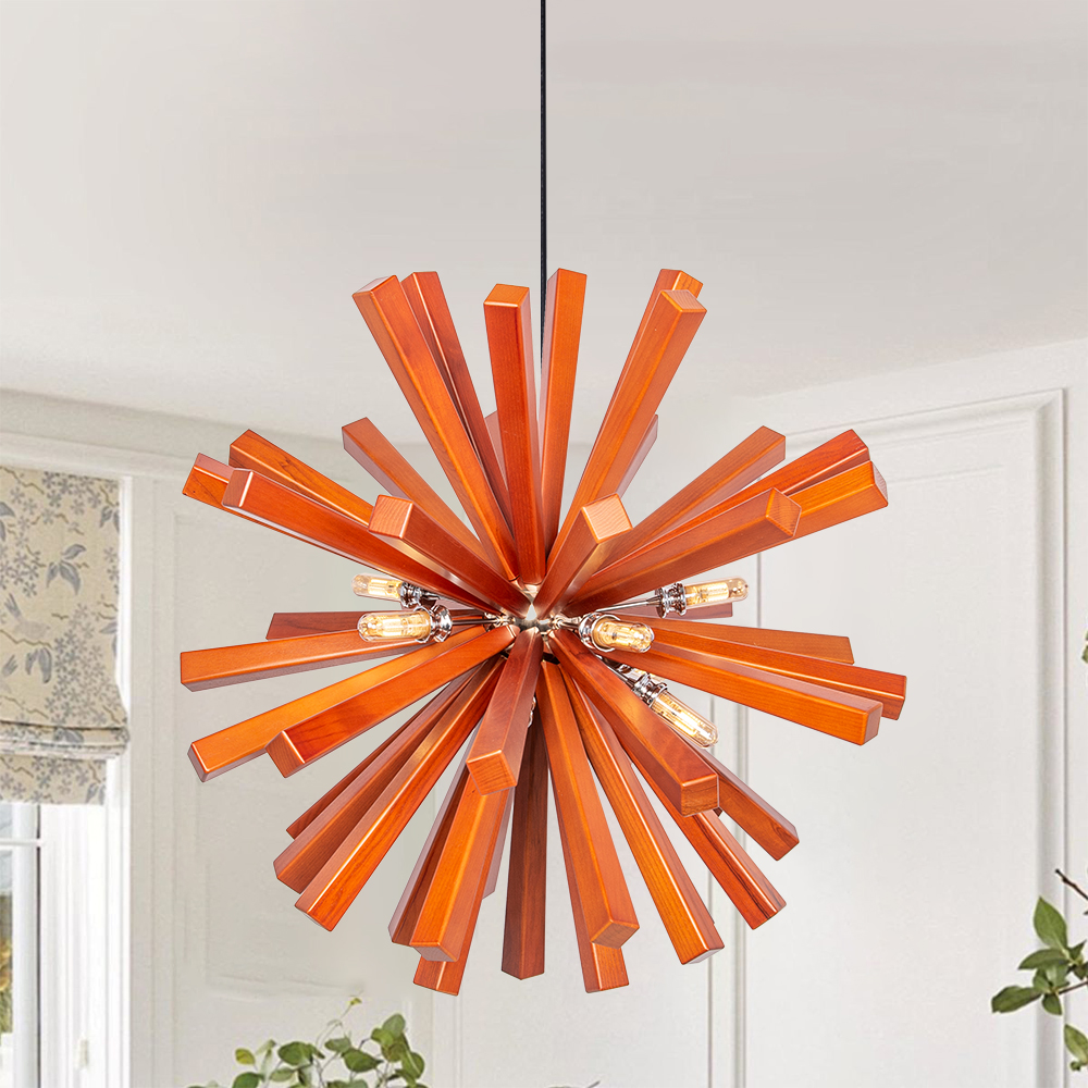 Nordic Creative Solid Wood Flower Shaped Dandelion Pendant