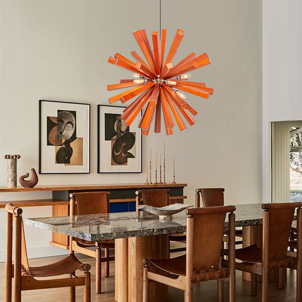 Nordic Creative Solid Wood Flower Shaped Dandelion Pendant