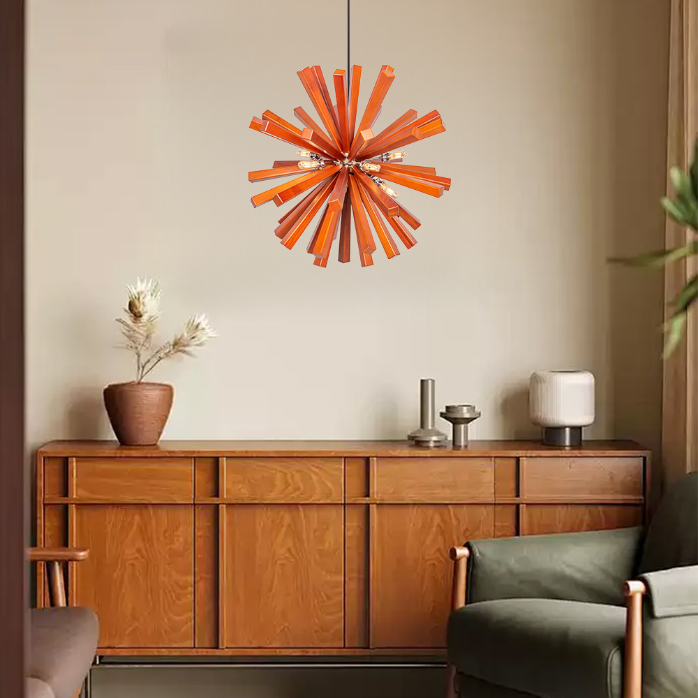 Nordic Creative Solid Wood Flower Shaped Dandelion Pendant