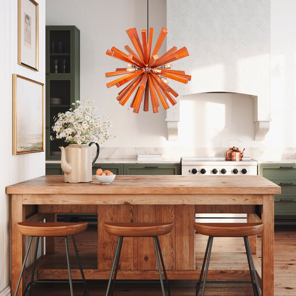 Nordic Creative Solid Wood Flower Shaped Dandelion Pendant Lamp