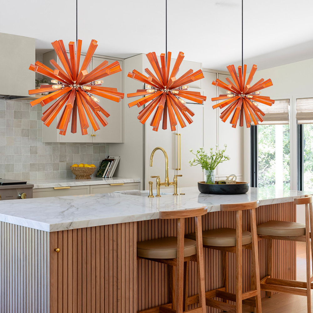 Nordic Creative Solid Wood Flower Shaped Dandelion Pendant