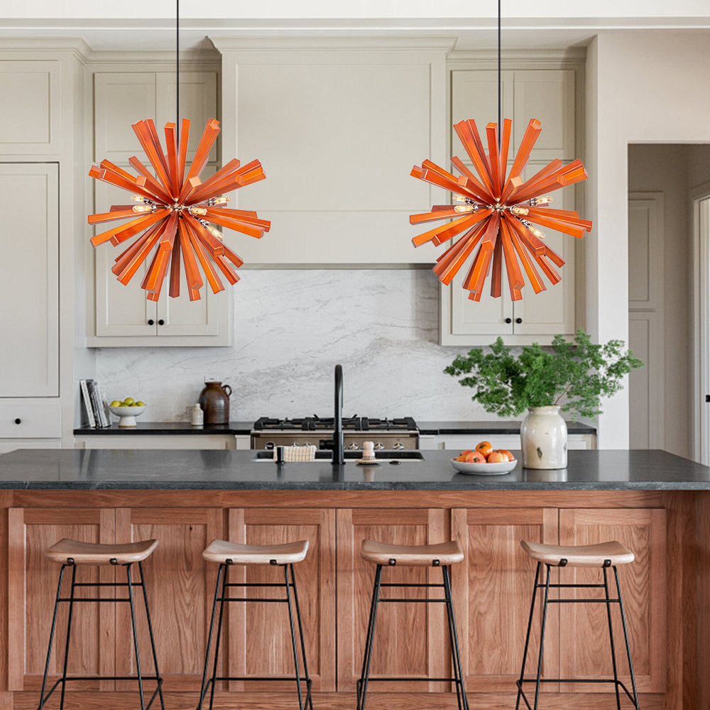 Nordic Creative Solid Wood Flower Shaped Dandelion Pendant Lamp