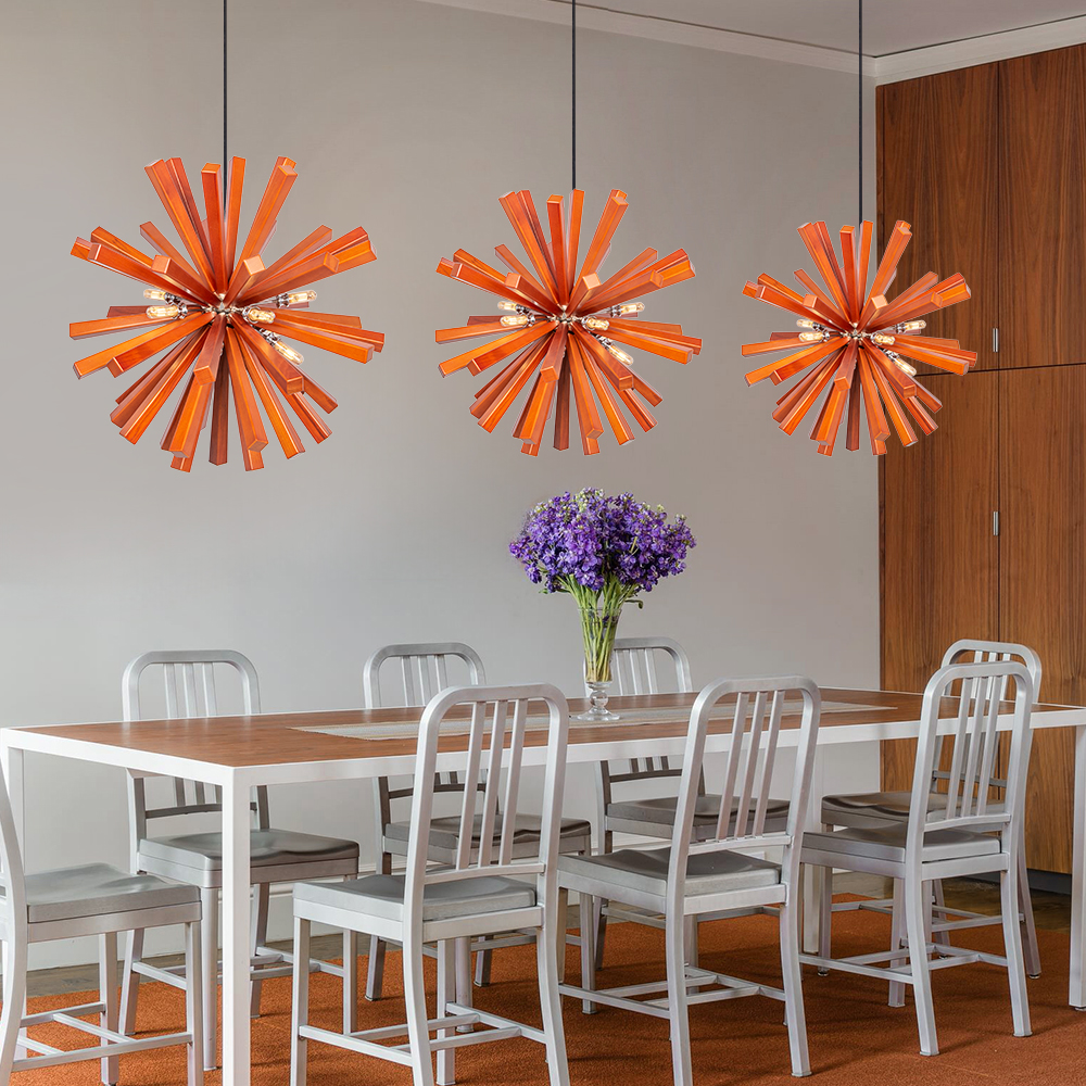 Nordic Creative Solid Wood Flower Shaped Dandelion Pendant Lamp