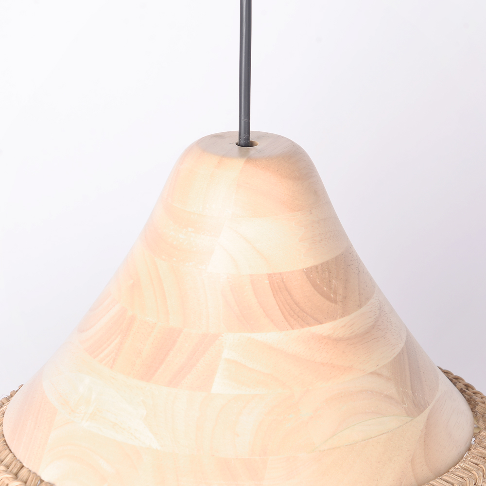 Wabi-sabi Rattan Chandeliers Rustic Handwoven Light Fixture for Restaurant