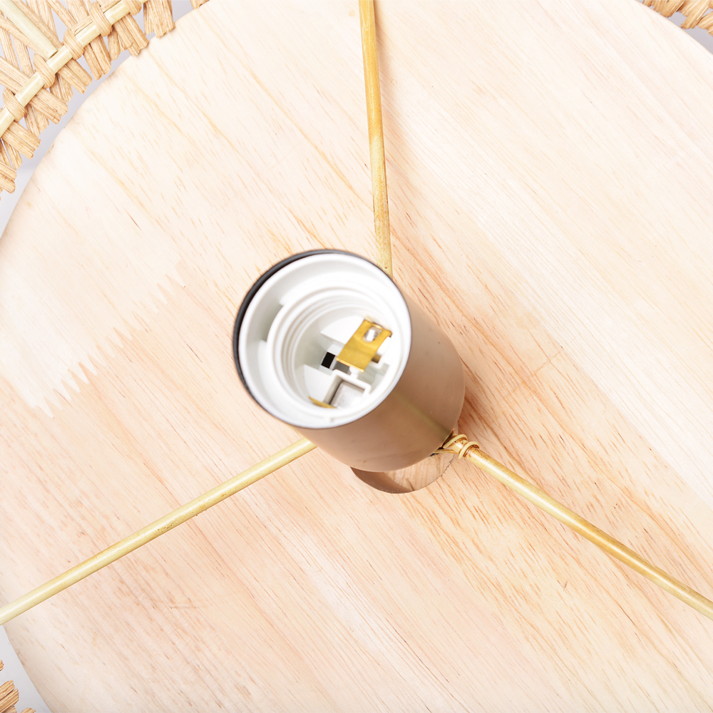 Wabi-sabi Rattan Chandeliers Rustic Handwoven Light Fixture for Restaurant