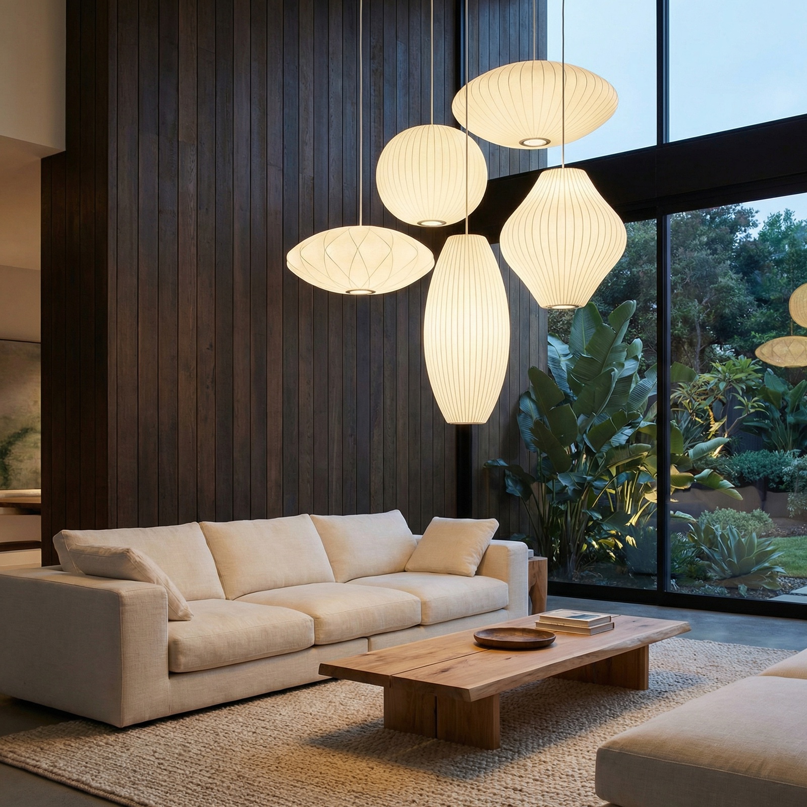 Fabric Chandelier Nordic Modern Pendant Light Living Room Staircase